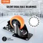 VEVOR Caster Wheels, 3-inch Swivel Plate Casters, Set of 4, with Security A/B Locking No Noise PVC Wheels, Heavy Duty 250 lbs Load Capacity Per Caster, Non-Marking Wheels for Cart Furniture Workbench