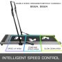 VEVOR Folding Treadmill Intelligent Speed Control Compact Under Desk Treadmill Smart Walk Slim Tread Treadmills for Home Office（Grey）