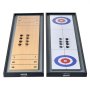 VEVOR Shuffleboard and Curling 2 in 1 Board Games, 45" Portable Tabletop Set, Two Sided Tabletop Shuffleboard with 8 Rolling Pucks, Shuffleboard and Curling Combo Game Set for Kids and Family