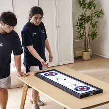 VEVOR 114cm Shuffleboard and Curling 2 in 1 Board Game Portable Tabletop Set