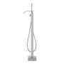 VEVOR freestanding bathtub faucet with sleek design and hand shower, finished in brushed nickel.