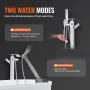 VEVOR Freestanding Bathtub Faucet, Floor Mount, Freestanding Tub Filler, Shower Mixer Taps, Two Water Modes, 360° Swivel Spout, for Bathing & Showering Pet Bathing Cleaning Drains Toilet Flushing
