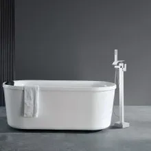 VEVOR Freestanding Bathtub Faucet, Floor Mount, Freestanding Tub Filler, Shower Mixer Taps, Two Water Modes, 360° Swivel Spout, for Bathing & Showering Pet Bathing Cleaning Drains Toilet Flushing