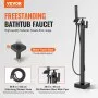 VEVOR Freestanding Bathtub Faucet, Floor Mount, Freestanding Tub Filler, Shower Mixer Taps, Two Water Modes, 360° Swivel Spout, for Bathing & Showering Pet Bathing Cleaning Drains Toilet Flushing