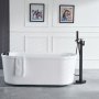 VEVOR Freestanding Bathtub Faucet, Floor Mount, Freestanding Tub Filler, Shower Mixer Taps, Two Water Modes, 360° Swivel Spout, for Bathing & Showering Pet Bathing Cleaning Drains Toilet Flushing