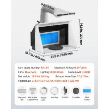 VEVOR Airbrush Spray Booth Hobby Paint Spray Booth with Dual Fans 3 LED Lights