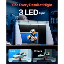 VEVOR Airbrush Spray Booth, Dual Fans, 545 x 475 x 370 mm, Portable Hobby Airbrush Paint Spray Booth Kit with 3 LED Lights and Exhaust Extension Hose, for Painting Models, Arts, Crafts, Cakes