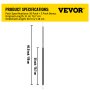VEVOR Rubber Bungee Cords, 53 Pack 78.74cm Long, Weatherproof EPDM Rubber Tie Down Straps with Crimped S Hooks, Heavy Duty Outdoor Tarp Straps for Securing Flatbed Trailers, Canvases, Cargo, and More