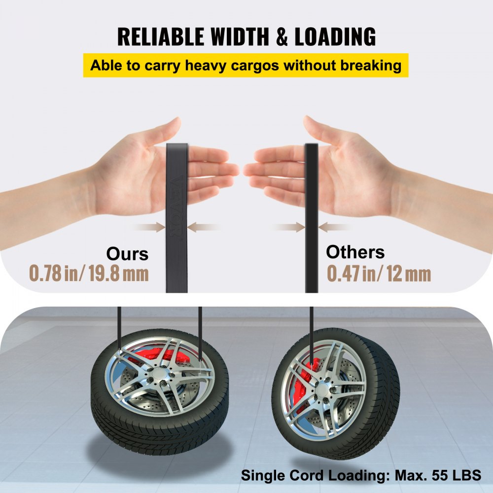 VEVOR Rubber Bungee Cords, 53 Pack55.34cmLong, Weatherproof Natural Rubber Tie Down Straps with Crimped S Hooks, Heavy Duty Outdoor Tarp Straps for Securing Flatbed Trailers, Canvases, Cargo, and More