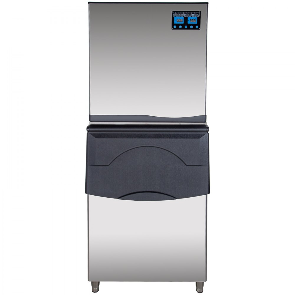 VEVOR Slice Ice Machine 570 LBS/24 H Ice-Making Capacity Slice Flake Ice Maker with 529 LBS Ice Storage Capacity Slice Flake Ice Machine Split-Type Slice Ice Maker with Water Filters for Cafeteria