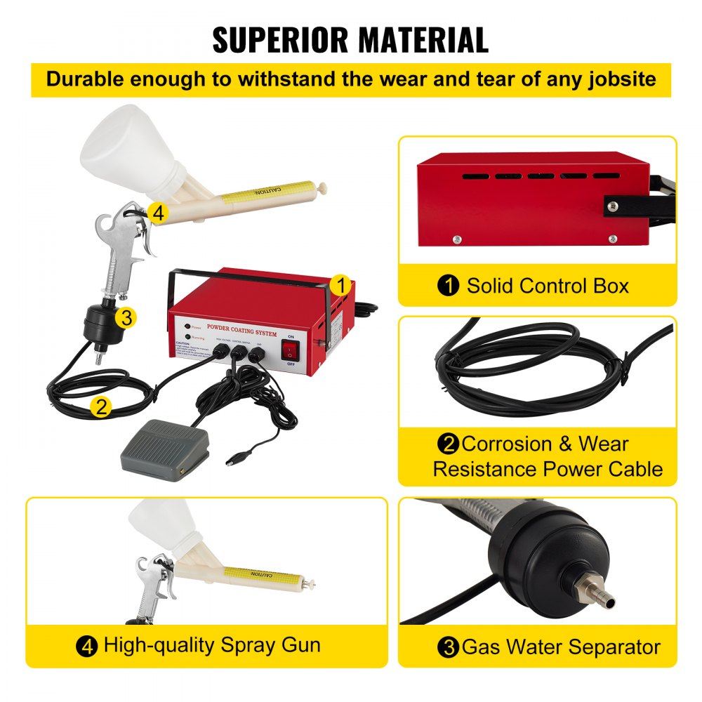 Powder Coating System Portable Electrostatic Spray Paint Gun PC03