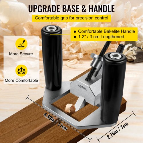 VEVOR Router Plane, Handheld Woodworking Tool,Adjustable Blade Hand Planer, Stainless Steel Wood Shaver w/ Depth Stop, High Configuration Handheld Woodworking Tool for DIY Carpentry Industry
