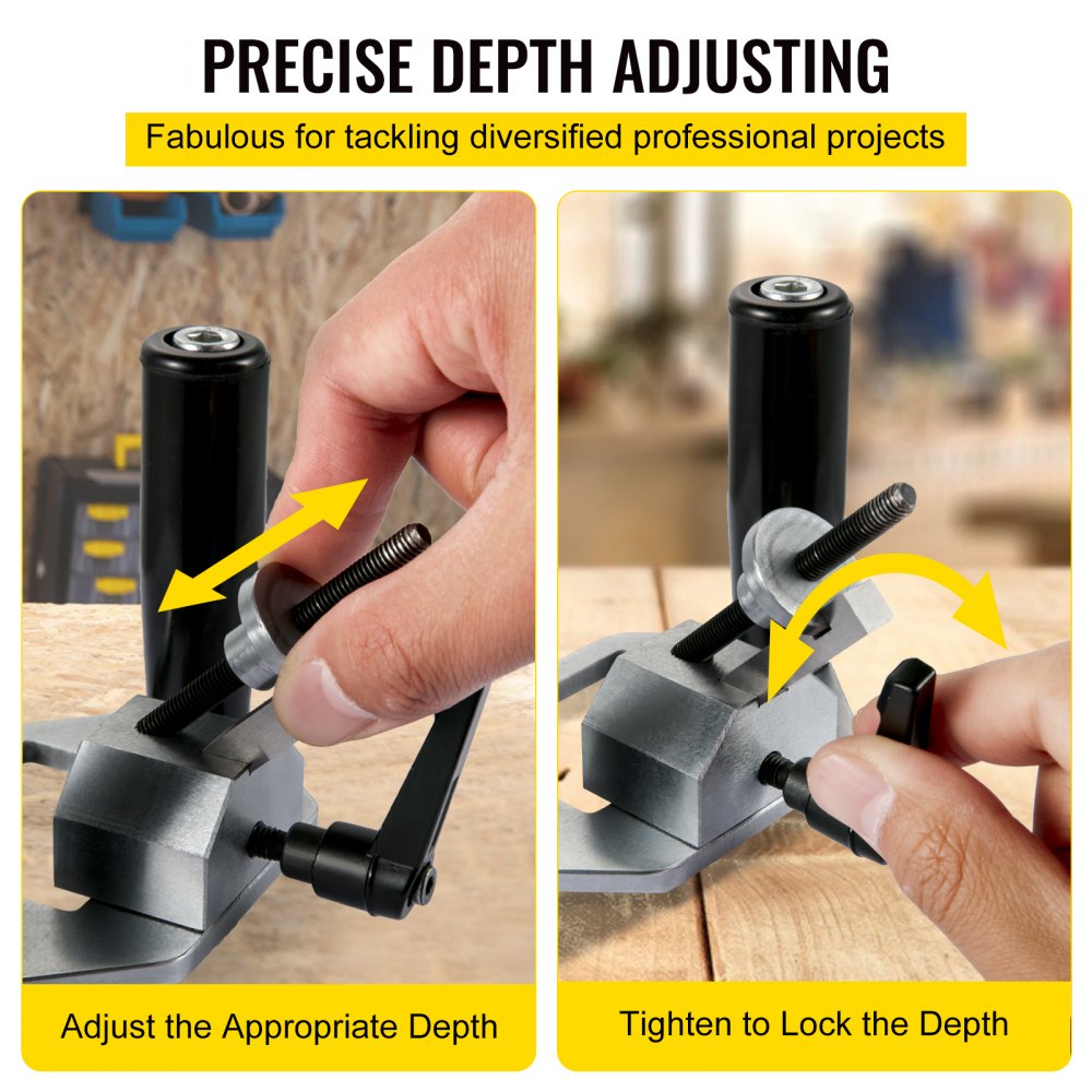 VEVOR Router Plane Woodworking Planer Adjustable Blade Extended Grip Depth Stop