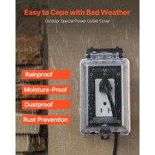 Outdoor Outlet Cover 1-Gang Lockable Weatherproof Electrical Outlet Cover