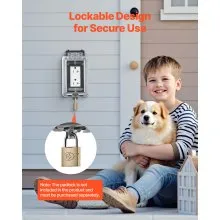 Outdoor Outlet Cover 1-Gang Lockable Weatherproof Electrical Outlet Cover