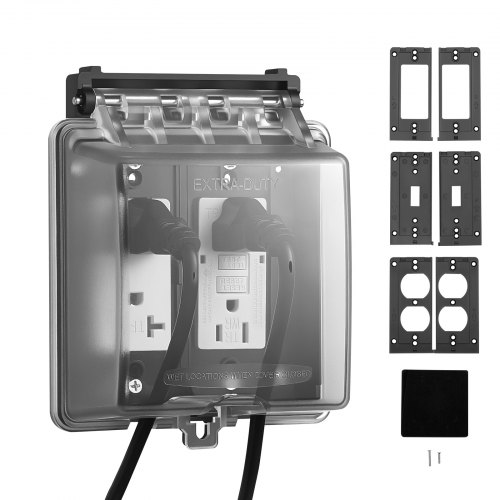 Outdoor Outlet Cover 2-Gang Lockable Weatherproof Electrical Outlet Cover