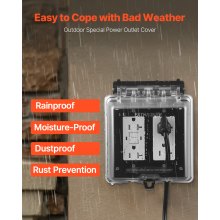 Outdoor Outlet Cover 2-Gang Lockable Weatherproof Electrical Outlet Cover