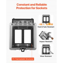 Outdoor Outlet Cover 2-Gang Lockable Weatherproof Electrical Outlet Cover