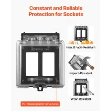Outdoor Outlet Cover 2-Gang Lockable Weatherproof Electrical Outlet Cover