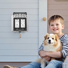 Outdoor Outlet Cover 2-Gang Lockable Weatherproof Electrical Outlet Cover