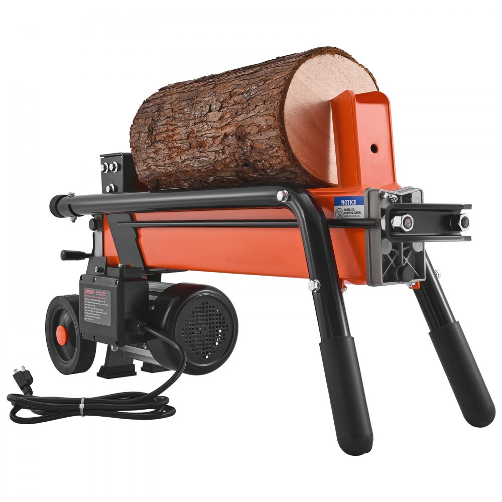 VEVOR Electric Log Splitter, 6.5 Tons Electric Wood Splitter, 1500W 15 Amp Motor, Portable Firewood Splitting Machine with 6" Wheels, Wood Splitters for Forestry Harvesting, Efficient & Secure