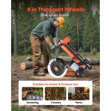 VEVOR Electric Log Splitter, 6.5 Tons Electric Wood Splitter, 1500W 15 Amp Motor, Portable Firewood Splitting Machine with 6" Wheels, Wood Splitters for Forestry Harvesting, Efficient & Secure