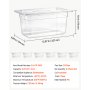 VEVOR 6-Pack Polycarbonate Food Pans, 1/3 Size, 6" Deep, with Lid, Clear, for Restaurants, Buffets and Salad Bars, Commercial Food Storage Containers, Dishwasher Compatible, Stackable, Scale Markings