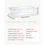 VEVOR Paquete de 6 bandejas de policarbonato para alimentos, tamaño completo, 15 cm de profundidad, transparentes, mesa de preparación para restaurantes, bufés, barras de ensaladas, contenedores comerciales para almacenamiento de alimentos, aptas para lavavajillas, apilables, con marcas de escala.