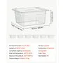 VEVOR 6-Pack Polycarbonate Food Pans, 1/2 Size, 6" Deep, with Lid, Clear, for Restaurants, Buffets and Salad Bars, Commercial Food Storage Containers, Dishwasher Compatible, Stackable, Scale Markings