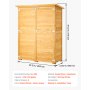 Outdoor Wooden Storage Shed Waterproof Garden Tool Metal Shed 55x67.5 inch