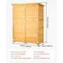 VEVOR Outdoor Storage Shed, Large Wooden Outside Storage Cabinet with Waterproof Roof and Metal Frame, Double Lockable Doors Garden Tool Shed Storage House Cabinet with Shelves & Floor, 55"x67.5"