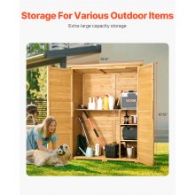 Outdoor Wooden Storage Shed Waterproof Garden Tool Metal Shed 55x67.5 inch