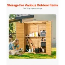 VEVOR Outdoor Wooden Storage Shed Waterproof Garden Tool Shed 55x67.5 inch