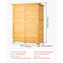 VEVOR Outdoor Wooden Storage Shed Waterproof Garden Tool Shed 55x67.5 inch