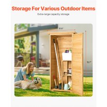 VEVOR Outdoor Wooden Storage Shed Waterproof Garden Tool Shed 31.5x63.8 inch