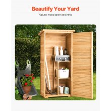 VEVOR Outdoor Wooden Storage Shed Waterproof Garden Tool Shed 31.5x63.8 inch