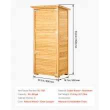 VEVOR Outdoor Wooden Storage Shed Waterproof Garden Tool Shed 31.5x63.8 inch