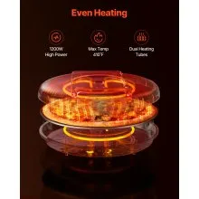 VEVOR Pizza Oven, 12 in Electric Pizza Maker, 1200W Electric Pizzas Cooker with Non-Stick Coating, 180° Open for Dual Side Baking, Heats up to 410 ˚F, Multi-Function Cooking, for Pizzas, Barbecue