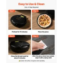 VEVOR Pizza Oven, 12 in Electric Pizza Maker, 1200W Electric Pizzas Cooker with Non-Stick Coating, 180° Open for Dual Side Baking, Heats up to 410 ˚F, Multi-Function Cooking, for Pizzas, Barbecue