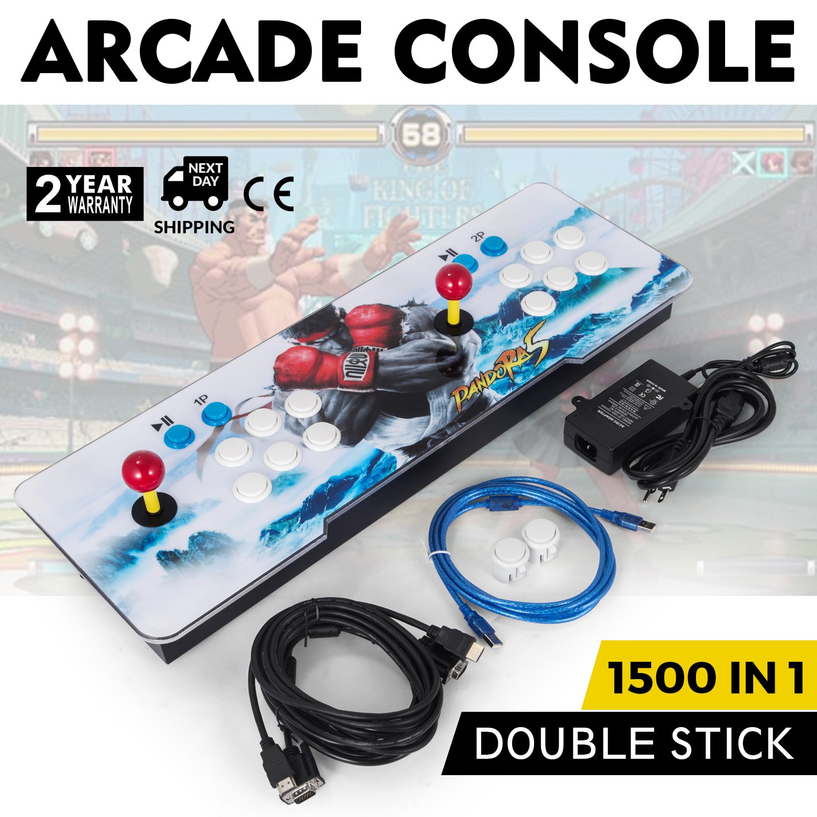 New 1500 Games HD Arcade Video Game Console Home Double Players 110V