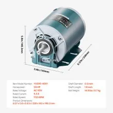 1/4HP Furnace Blower Motor 1725RPM 115V 5.2A 0.78" Shaft Length CW/CCW Rotation