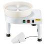 VEVOR Pottery Wheel, 14 in Ceramic Wheel Forming Machine, 60-300 RPM Speed Adjustable Foot Pedal, Adjustable Lift Leg, Detachable Basin, Complete Tool Accessory Kit for Work Art Craft DIY, White