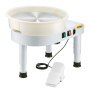 VEVOR Pottery Wheel, 14 in Ceramic Wheel Forming Machine, 60-300 RPM Speed Adjustable Foot Pedal, Adjustable Lift Leg, Detachable Basin, Complete Tool Accessory Kit for Work Art Craft DIY, White