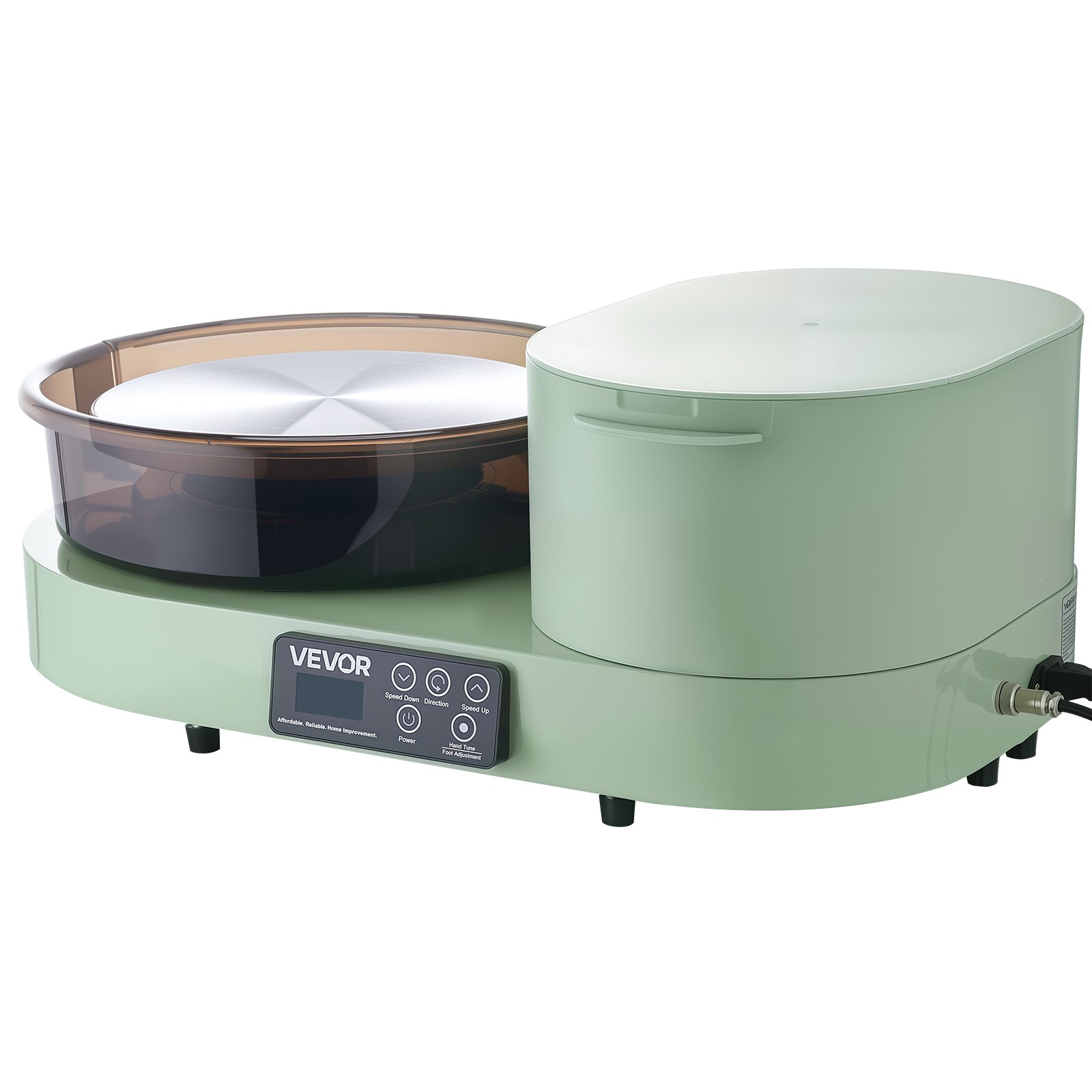 VEVOR Pottery Wheel for Adults, 11" Aluminum Turntable, 450W Electric Table Top Pottery Wheel with Foot Pedal, 30-300 RPM Adjustable Speed, Aluminum Body, for Beginners, DIY Clay Art Craft, Green