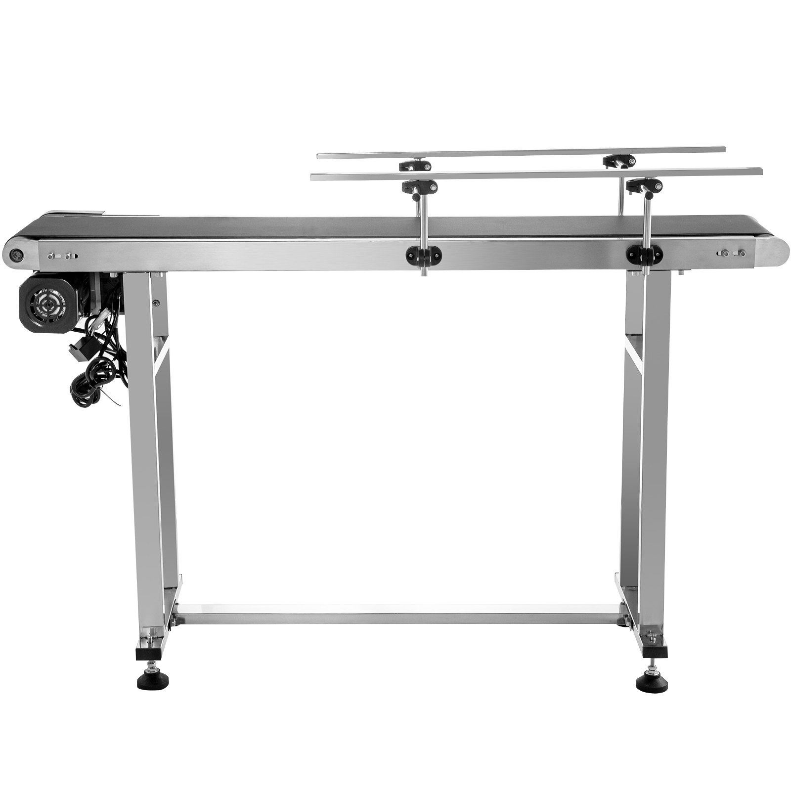 VEVOR Length 59-Inch Belt Conveyor, Width 15.7-Inch PVC Conveyor Belt, Motorized Conveyor Industrial Transport Conveyor, with Double Guardrails Anti-Static Adjustable Conveyor Table
