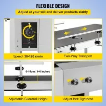 VEVOR Belt Conveyor Length 59-Inch, PVC Conveyor Belt Width 19.7-Inch, Motorized Conveyor Industrial Transport Conveyor w/ Double Guardrails Anti-static Adjustable Conveyor Table Electric Handling