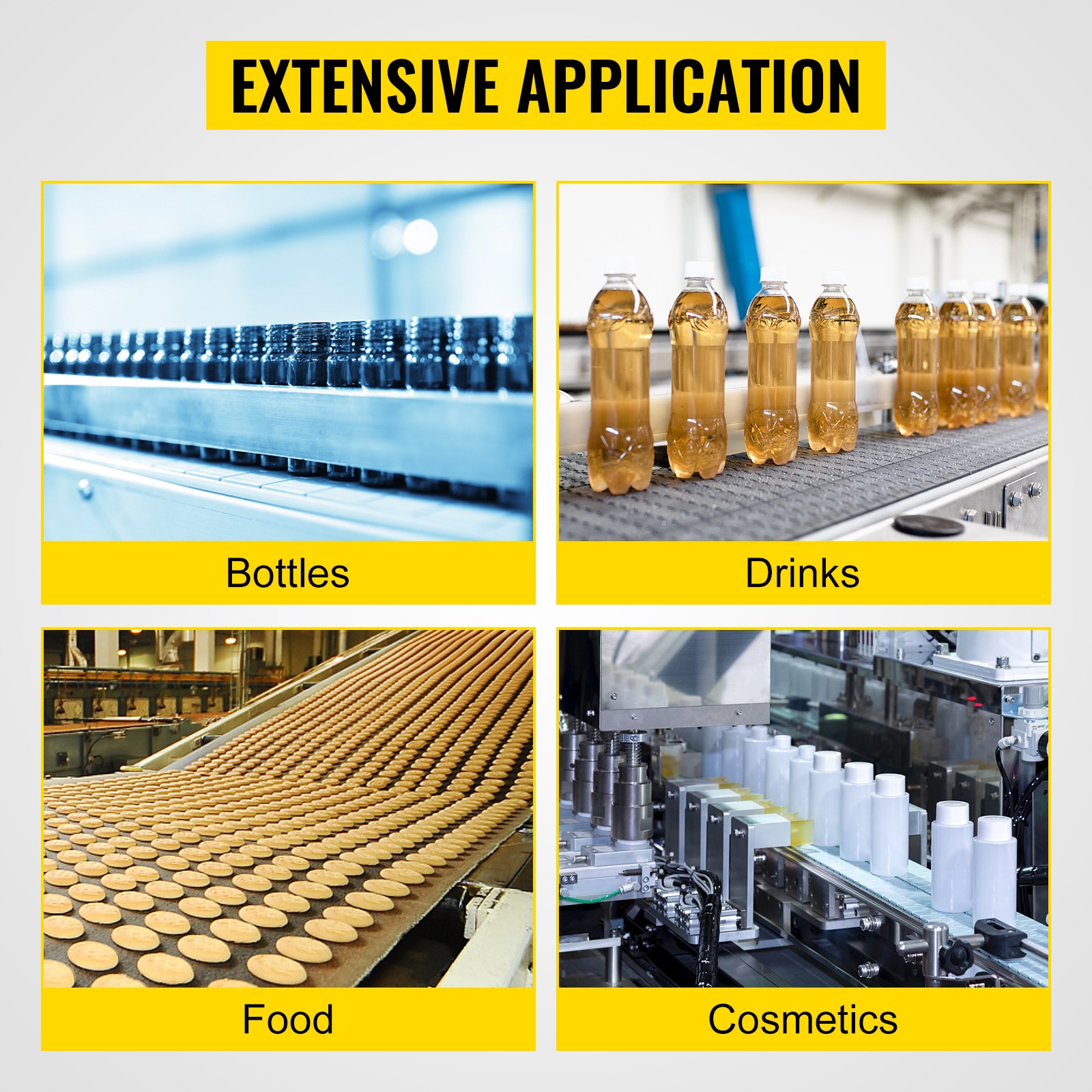 VEVOR Powered PVC Belt Conveyor 180x20CM w/ Guard Bar Laser Print Code Convey