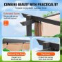 VEVOR 3x3m Outdoor Retractable Pergola with Sun Shade Canopy Aluminum Beige