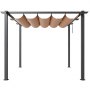 VEVOR 10'x10' Outdoor Retractable Pergola with Canopy, Aluminum Pergola with Retractable Canopy, Modern Pergola with Sun Shade Canopy for Patios, Gardens, Decks, Backyards (Beige)