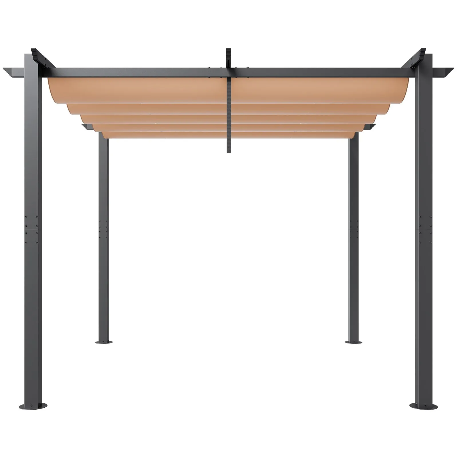 VEVOR 10'x10' Outdoor Retractable Pergola with Sun Shade Canopy Aluminum Beige